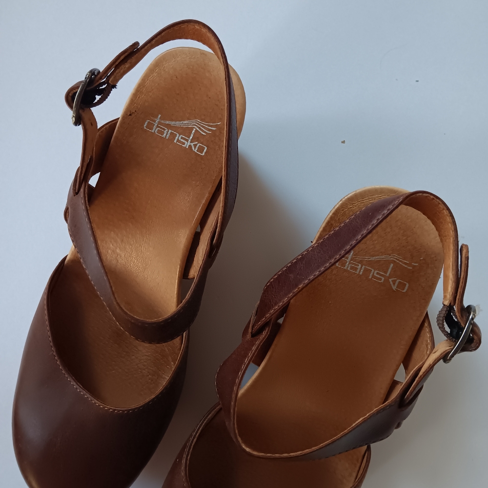 Dansko Taci Mary Jane Brown Leather Wooden Clogs Size 37 | 6.5 - 7 - Picture 4 of 7